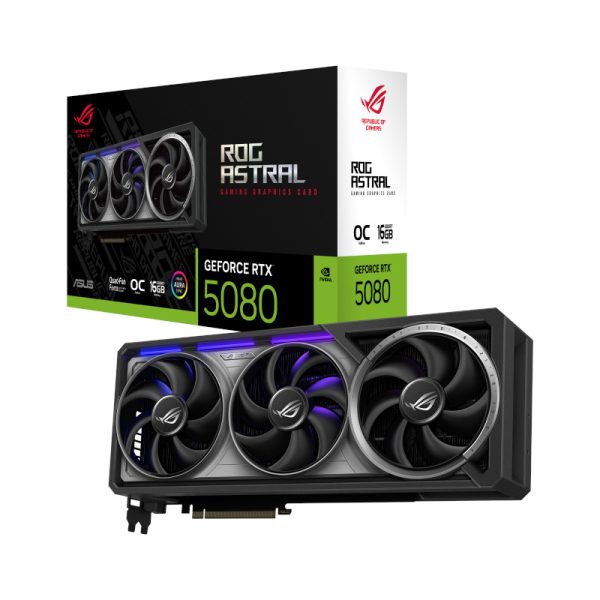 GPU ASUS ROG ASTRAL GeForce RTX 5080 – 16GB GDDR7, DLSS 4, RayTracing, Reflex