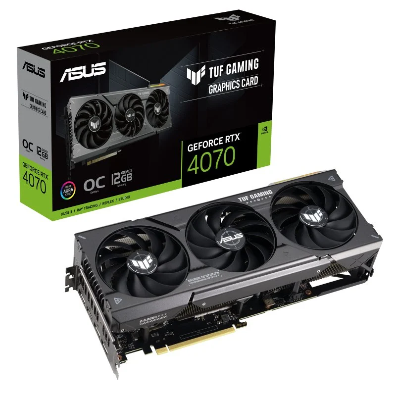 GPU ASUS TUF GeForce RTX 4070 – 12GB GDDR6X, DLSS 3, RayTracing, Reflex 1 ASUS TUF GeForce RTX 4070 GPU ASUS TUF GeForce RTX 4070 – 12GB GDDR6X, DLSS 3, RayTracing, Reflex