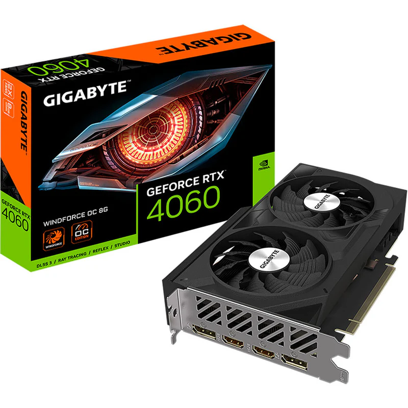 GPU Gigabyte Windforce OC RTX 4060 - 8GB GDDR6 1 Gigabyte RTX 4060 WINDFORCE OC 8G GPU Gigabyte Windforce OC RTX 4060 - 8GB GDDR6