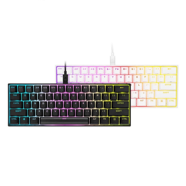 Teclado mecánico Corsair K65 Mini – Cherry MX Switches, 60%, PBT, RGB
