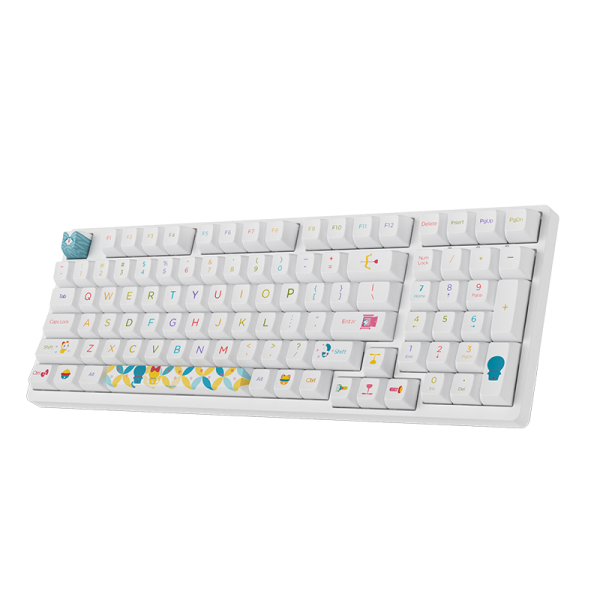 Teclado Mecánico Akko Doraemon Rainbow 3098B – 100%, Akko Switch, Hotswappable, Wireless 2.4G, BT 5.0, PBT Keycaps, RGB