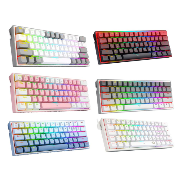 Teclado mecánico Redragon K617 Fizz – 60%, Redragon Switches, Hotswappable, RGB