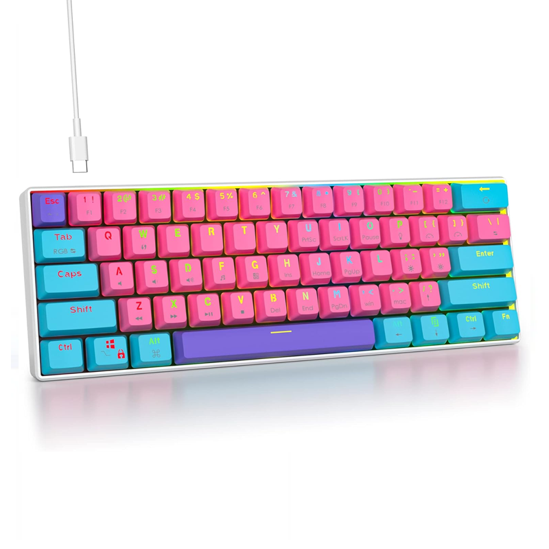Surmen Keycaps Teclado Mecánico Surmen GK61 – 60%, Outemu Switches, PBT Keycaps, RGB ...