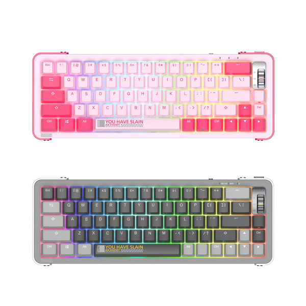 Teclado Mecánico YUNZII Y68 – Wireless, 65%, Gateron Switches, Hotswappable, PBT Keycaps, RGB, Win/Mac