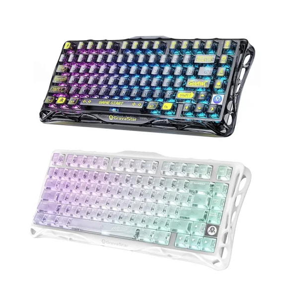 Teclado Mecánico GravaStar Mercury K1 Lite – 75%, Wireless 2.4G/BT, Pre-lubed Switches, Hotswappable, RGB Backlit