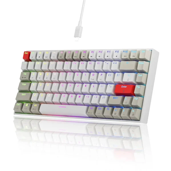 Teclado Mecánico Newmen GM840 – 75%, 2.4Ghz, Bluetooth, Hotswappable, Brown MX Switches, RGB, SET de Keycaps Extra