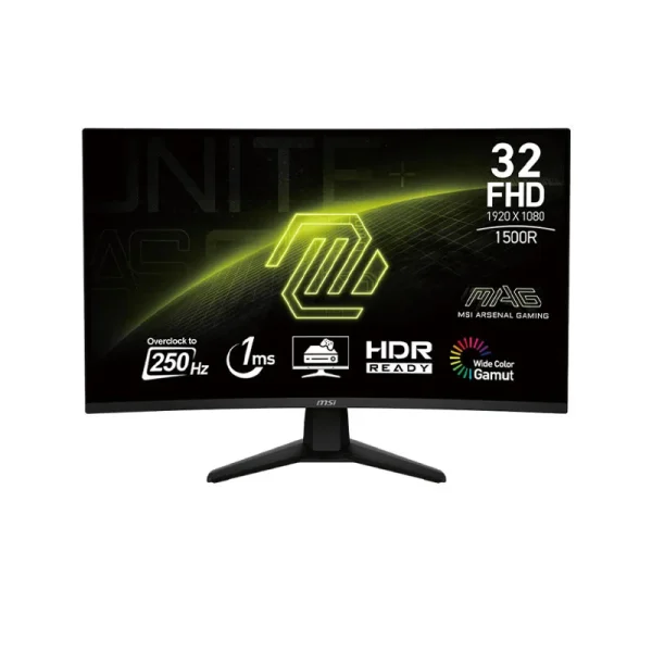 Monitor MSI MAG 32C6X – 32″ FHD (1920 x 1080), Panel VA Curvo, 250Hz, 1MS, Adaptive Sync, HDR