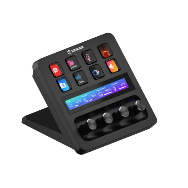 Elgato Stream Deck + – 8 Botones LCD Personalizables, 4 Perillas Táctiles de 360°, Tira Táctil