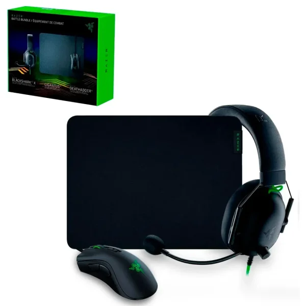Combo Razer Battle Bundle – Razer Deathadder V2 + Razer Blackshark V2X + Gigantus V2