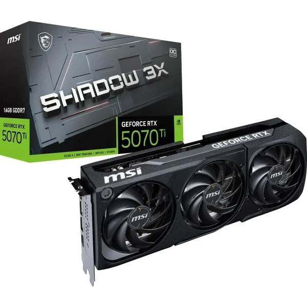 GPU MSI Shadow 3x RTX 5070 Ti - 16GB GDDR7, DLSS4.5, RayTracing, Reflex 2