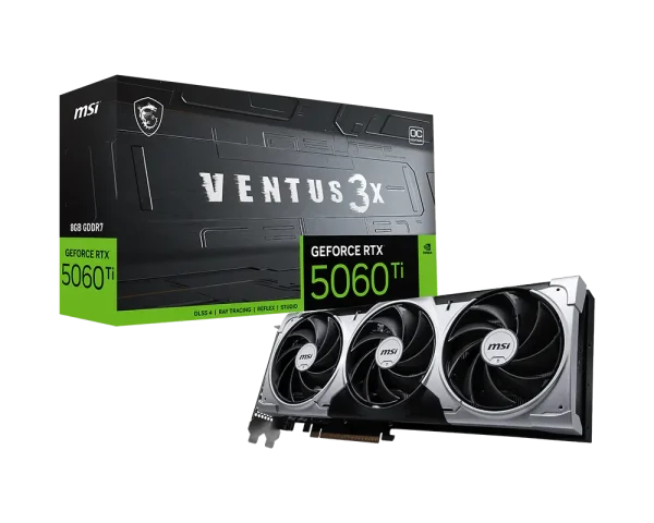 GPU MSi Ventus 3X RTX 5060 Ti - 8GB GDDR7, DLSS4, RayTracing, Reflex 2