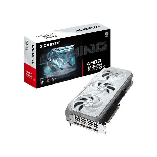 GPU GIGABYTE RX 9070 XT Gaming OC ICE –16GB GDDR6, PCIe 5.0