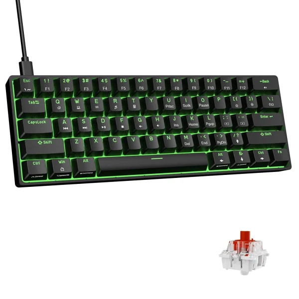 Teclado Mecánico Newmen GM611 – 60%, N-Key Rollover, Anti-ghost, Red MX Switches, RGB